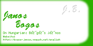 janos bogos business card